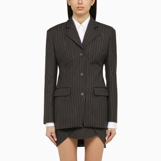  오프화이트 수트 자켓 OWEF123S24FAB003 Grey