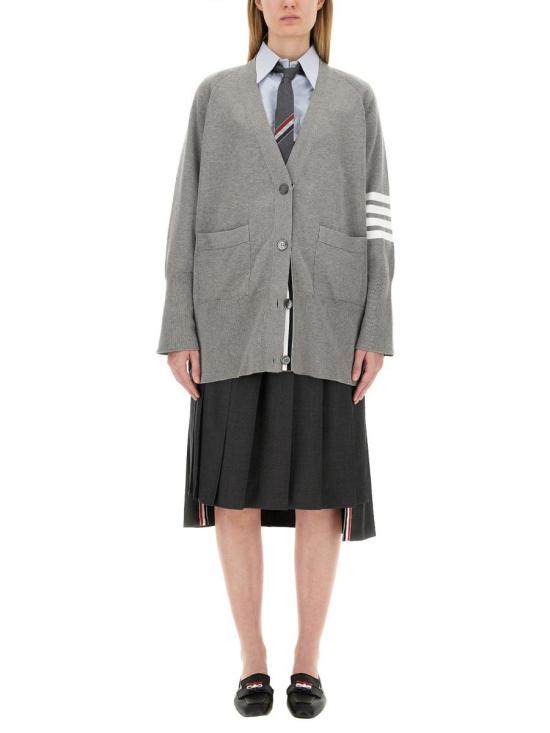 26FW 톰브라운 슈퍼 120 트윌 빌로우 더 니 플리츠 스커트 FGC400V 00626 025 DGRAY DOM - THOM BROWNE