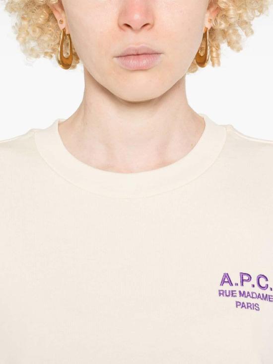  아페쎄 긴팔 티셔츠 COHBNF27915ALH ECRU DOM - A.P.C.