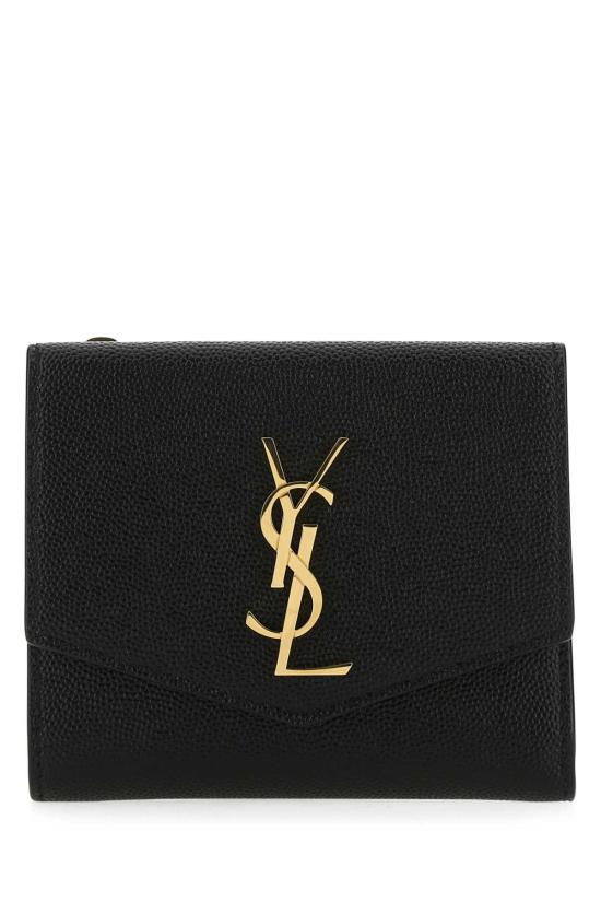 26SS 생로랑 그랑 드 뿌드르 엠보스드 레더 업타운 컴팩트 지갑 582296 1GF0J 1000 BLACK DOM