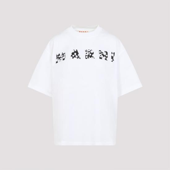 25SS 마르니 반팔 티셔츠 THJET49P15 USCX50 FLW01 LILY WHITE