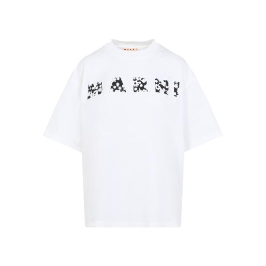 25SS 마르니 반팔 티셔츠 THJET49P15 USCX50 FLW01 LILY WHITE - MARNI