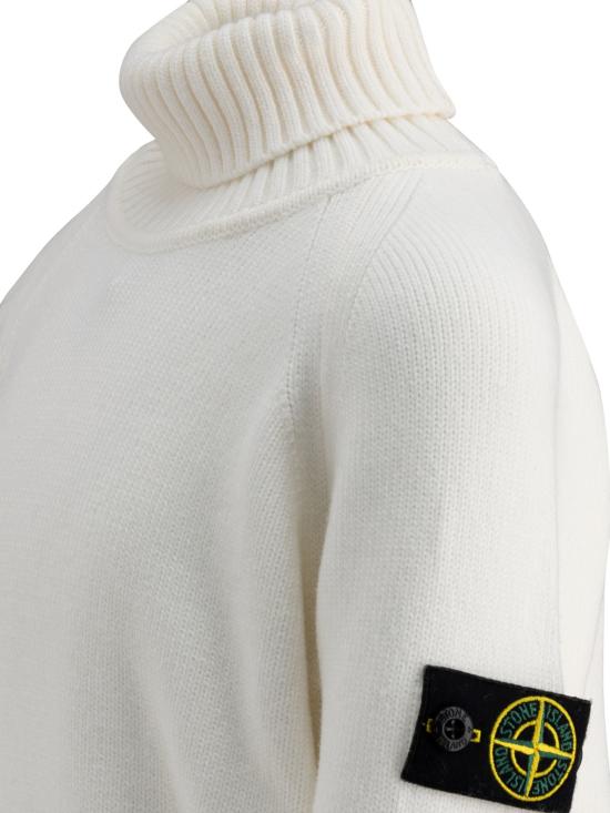 24FW [키즈] 스톤 아일랜드 터틀넥 니트 8116504A2V0099 White - STONE ISLAND