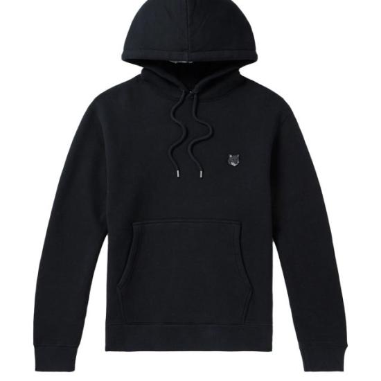  메종키츠네 볼드 폭스 헤드 패치 컴포트 후드 티셔츠 MM00713KM0307P199 BLACK DOM