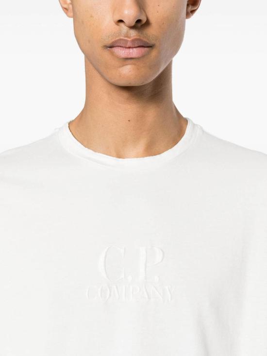  씨피 컴퍼니 반팔 티셔츠 16CMTS245A 006263G 103 GAUZE WHITE DOM - C.P. COMPANY