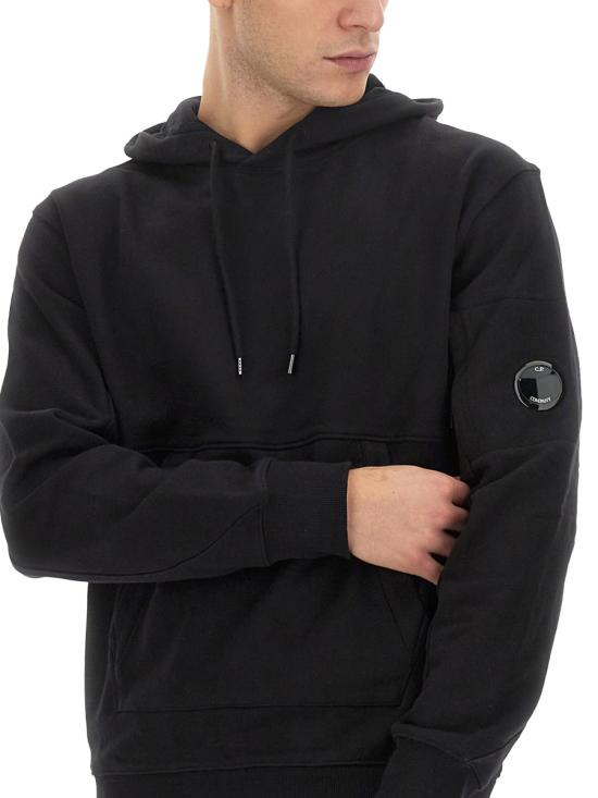  씨피 컴퍼니 후드 티셔츠 15CMSS023A005086W999 BLACK DOM - C.P. COMPANY
