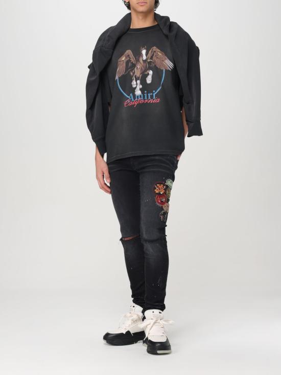 25FW 아미리 반팔 티셔츠 AMJYTE1130 BLACK Grey - AMIRI