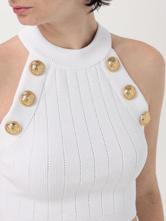 25FW 발망 민소매 티셔츠 EF1AB390KB07 0FA White - BALMAIN