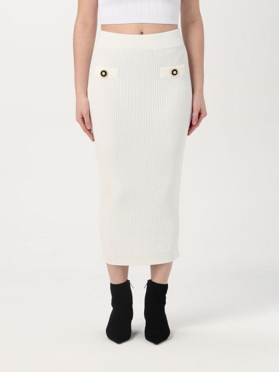 25FW 발망 롱 스커트 EF1LD022KI10 0FA White