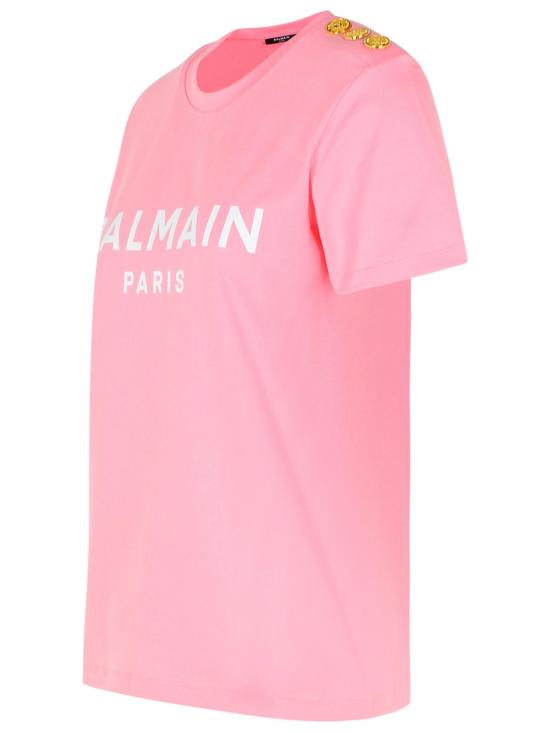 25SS 발망 반팔 티셔츠 BF1EF005BB02OLA Pink - BALMAIN