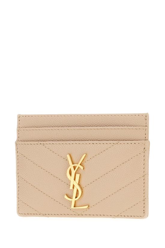 25FW 생로랑 카산드라 마틀라세 카드 케이스 423291BOW012721 DARK BEIGE DOM - SAINT LAURENT