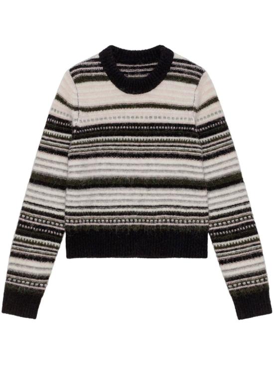  가니 스트라이프 소프트 울 스웨터 K2391099 BLACK DOM
