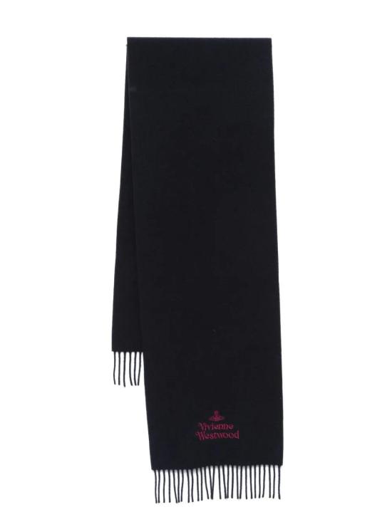  비비안웨스트우드 자수 로고 머플러 81030007 W00Q7 N401 BLACK DOM