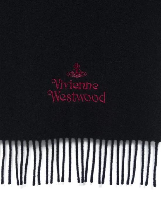  비비안웨스트우드 자수 로고 머플러 81030007 W00Q7 N401 BLACK DOM - VIVIENNE WESTWOOD