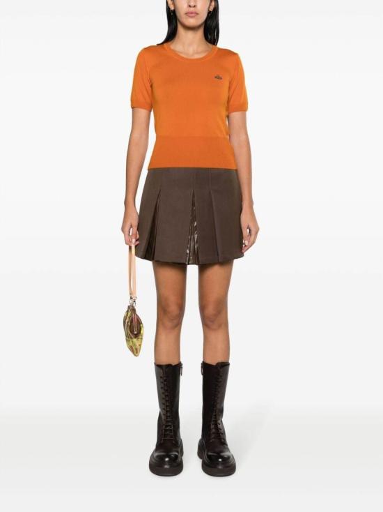  비비안웨스트우드 베아 니트 반소매 스웨터 1803002Q Y0006 F410 BURNT ORANGE DOM - VIVIENNE WESTWOOD