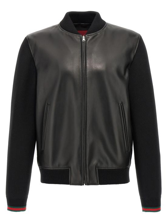 26FW 구찌 나파 레더 니트 봄버 자켓 793181XNA291060 Black