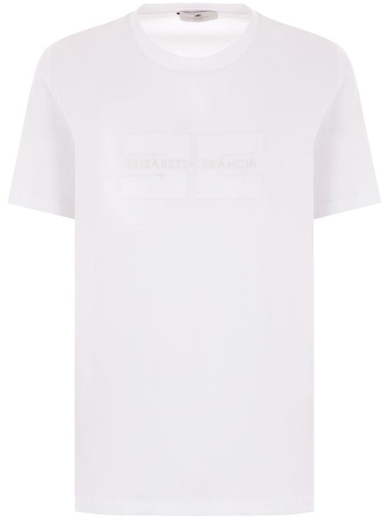 25SS 엘리자베타프랜치 반팔 티셔츠 MA00251E2 270 CHALK - ELISABETTA FRANCHI