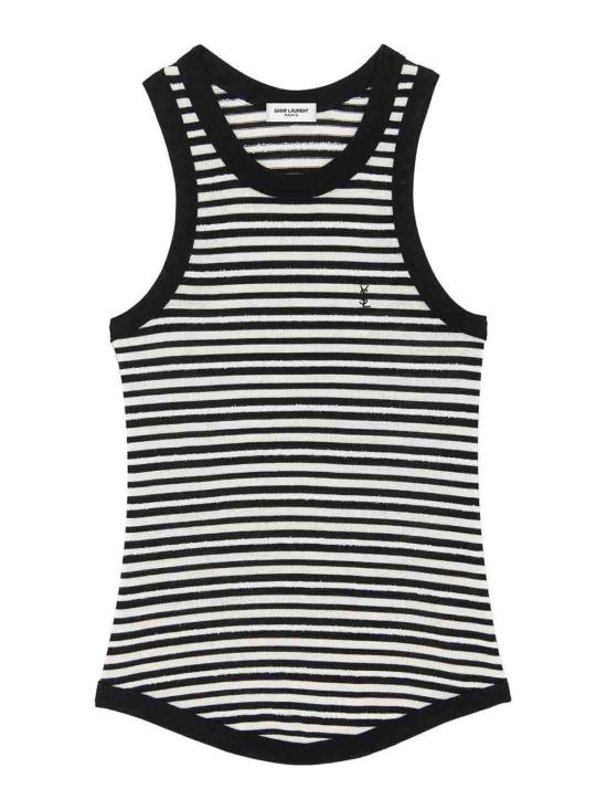  생로랑 민소매 티셔츠 743660Y37KT1095 Black