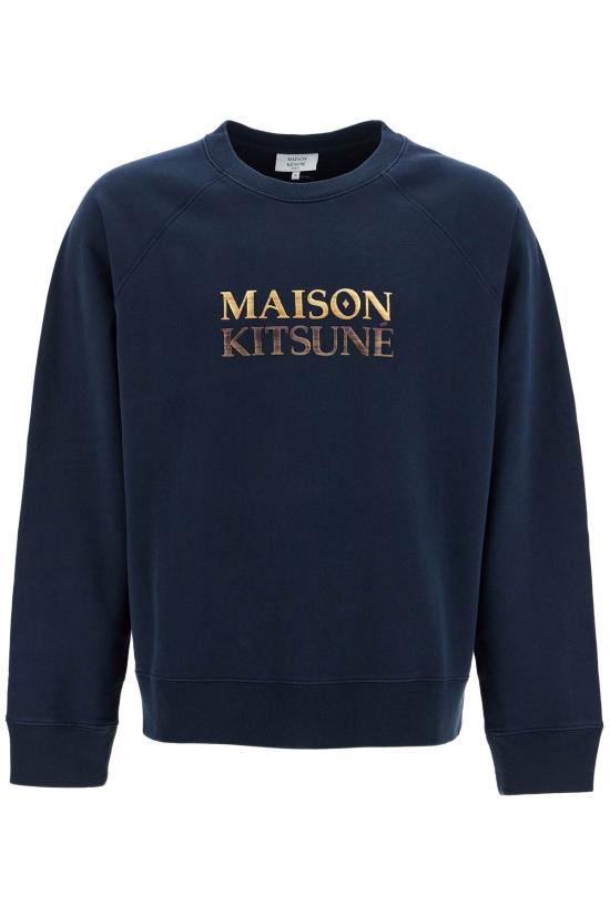  메종키츠네 긴팔 티셔츠 NM00311KM0001 P480 NAVY DOM