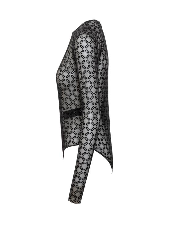 25SS 지방시 바디수트 티셔츠 BWB03U20H0 008 BLACK SILVERY - GIVENCHY