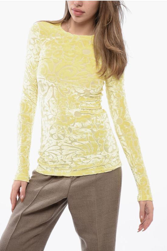  질샌더 긴팔 티셔츠 J03NH0010 J20107 745 Yellow