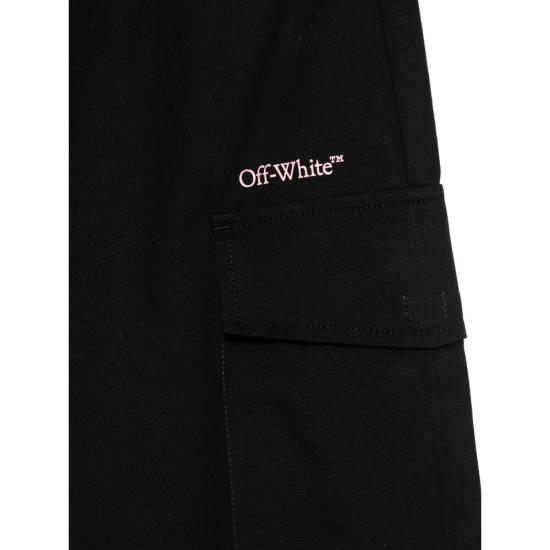 25SS [키즈] 오프화이트 팬츠 OGCF006S25FA B002 1030 BLACK - OFF WHITE