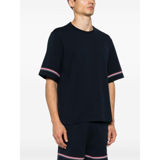 25SS 톰브라운 반팔 티셔츠 MJS282A J0199 415 BLUE - THOM BROWNE