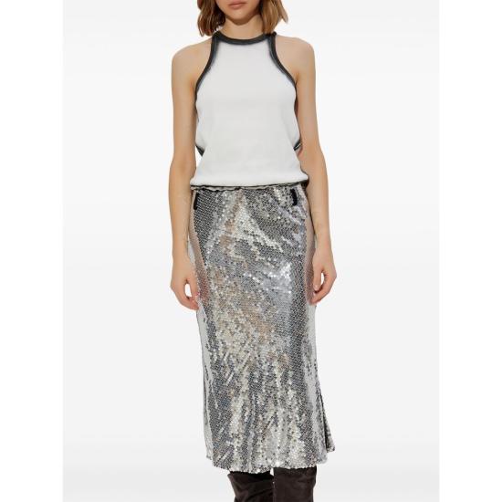 25SS 디 아티코 롱 원피스 250WCW00180 MIX014SP 694 WHITE GREY - THE ATTICO