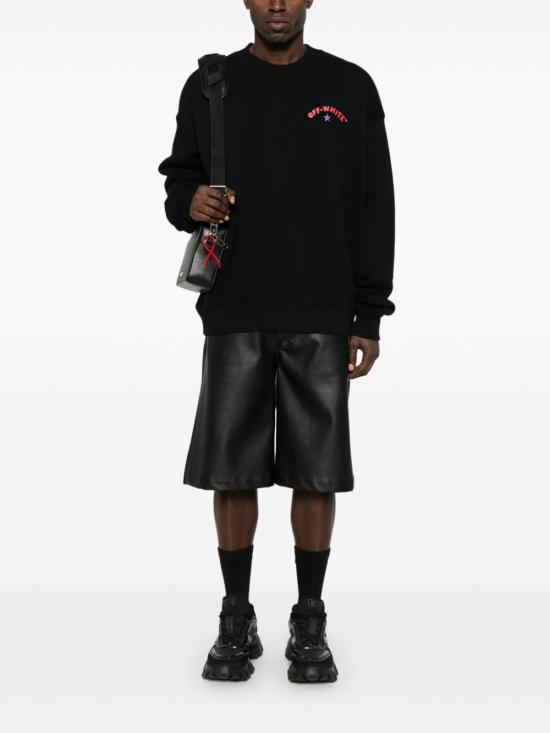 25SS 오프화이트 긴팔 티셔츠 OMBA054S25FLE0021001 1001 BLACK WHITE - OFF WHITE