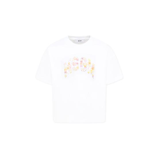 25SS [키즈] 엠에스지엠 티셔츠 S5MSJGTH105 001 WHITE