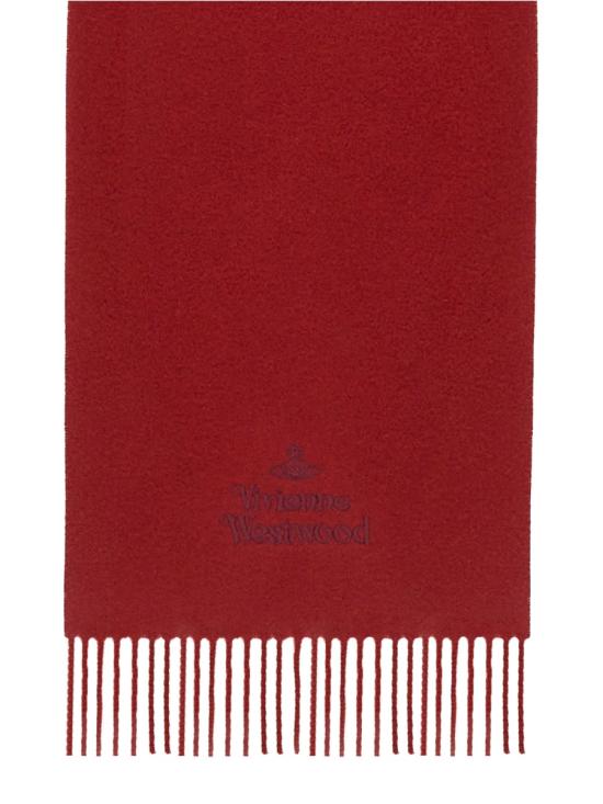 25FW 비비안웨스트우드 자수 로고 머플러 81030007W00Q7I401 BORDEAUX DOM - VIVIENNE WESTWOOD