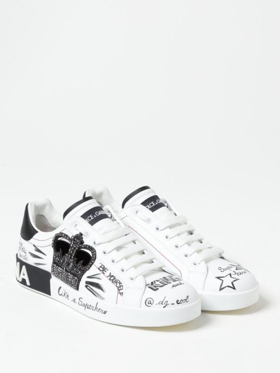 26SS 돌체앤가바나 포르토피노 카프스킨 스니커즈 CS1760A9AG1 89697 White - DOLCE & GABBANA