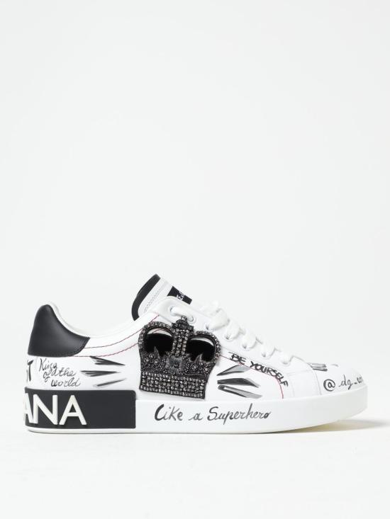 26SS 돌체앤가바나 포르토피노 카프스킨 스니커즈 CS1760A9AG1 89697 White
