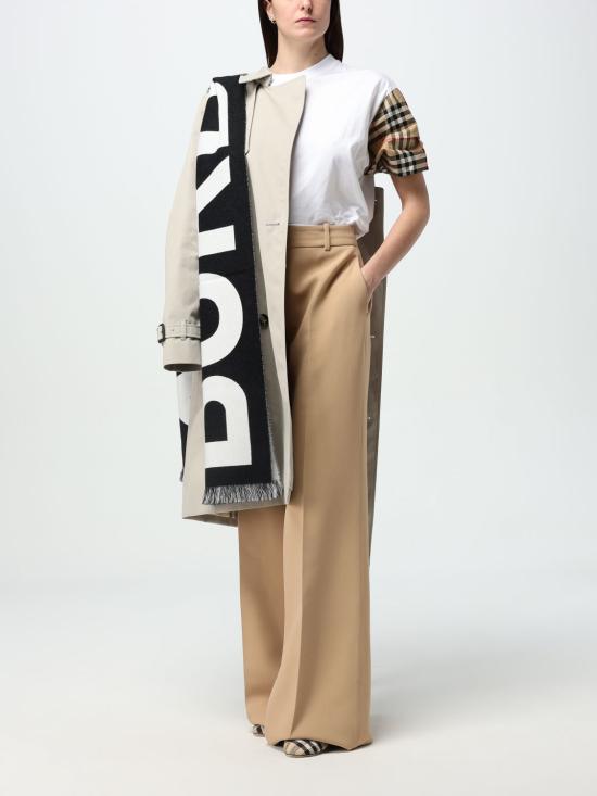 25FW 버버리 체크 코튼 티셔츠 8073029 White - BURBERRY