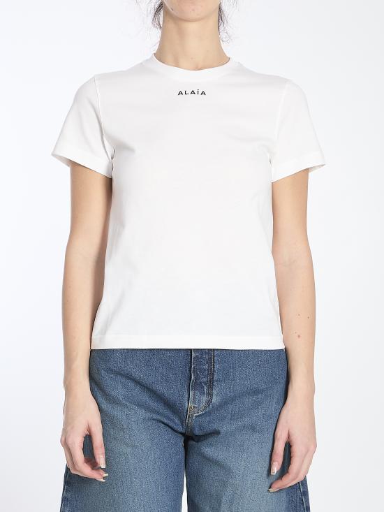 25SS 알라이아 반팔 티셔츠 AA9H0431J0105 WHITE