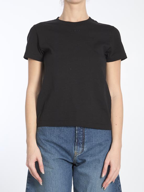 25FW 알라이아 반팔 티셔츠 AA9H0431J0105 BLACK