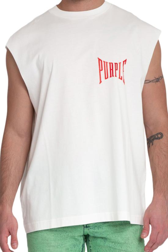  퍼플 브랜드 탑 P128 LMCM224 OFF WHITE White - PURPLE BRAND
