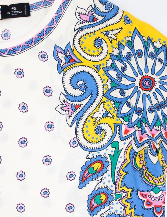 25SS 에트로 반팔 티셔츠 WRJA0025 AQ115 X0800 X0800 PRINT ON WHITE BASE - ETRO