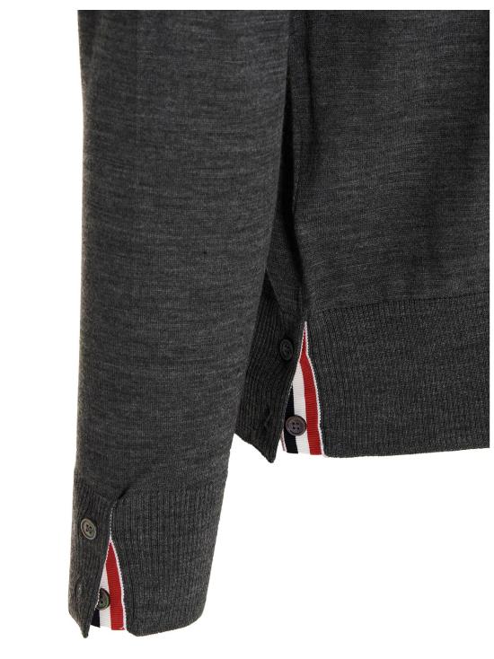 26FW 톰브라운 사선완장 메리노 울 니트 MKA002AY1014038 Gray - THOM BROWNE