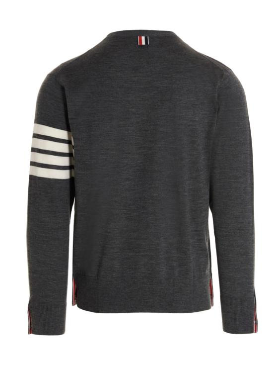 26FW 톰브라운 사선완장 메리노 울 니트 MKA002AY1014038 Gray - THOM BROWNE