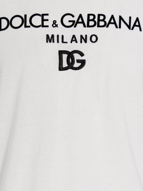 26FW 돌체앤가바나 DG 엠브로이더리 코튼 티셔츠 G8PD7ZG7B9XW0800 White - DOLCE & GABBANA