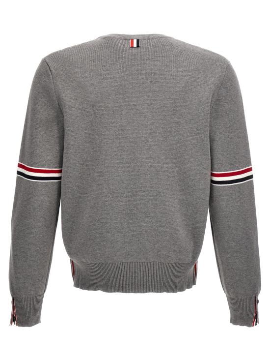 26FW 톰브라운 자카드 RWB 암밴드 니트 MKA326AY3001055 Gray - THOM BROWNE