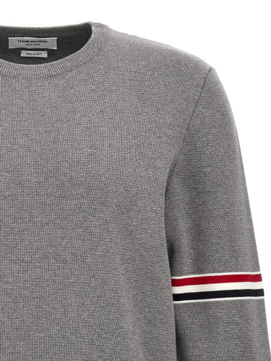 26FW 톰브라운 자카드 RWB 암밴드 니트 MKA326AY3001055 Gray - THOM BROWNE