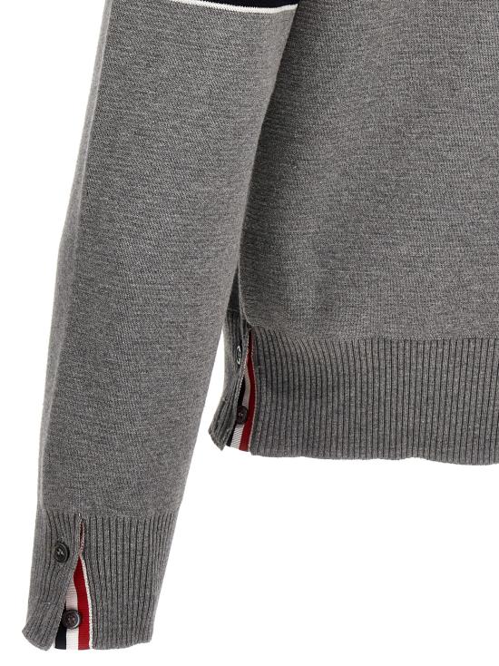 26FW 톰브라운 자카드 RWB 암밴드 니트 MKA326AY3001055 Gray - THOM BROWNE