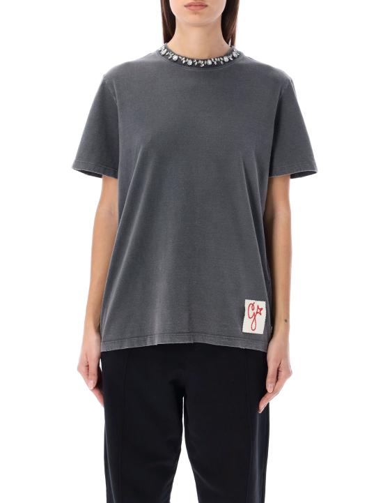 26FW 골든구스 크리스털 레귤러 반팔 티셔츠 GWP01220P000670 60318 GRIGIO - GOLDEN GOOSE