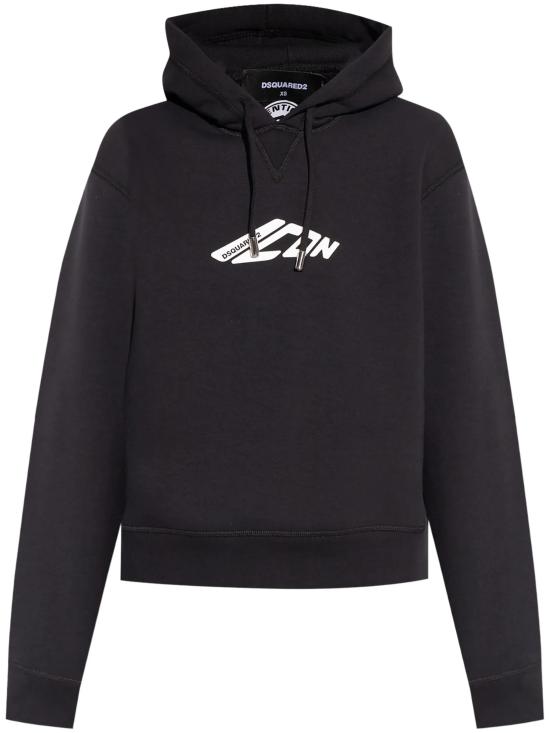  디스퀘어드2 후드 티셔츠 S80GU0106D25007 900 BLACK