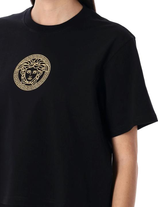 25SS 베르사체 반팔 티셔츠 10188921A13608 2B130 BLACK GOLD - VERSACE