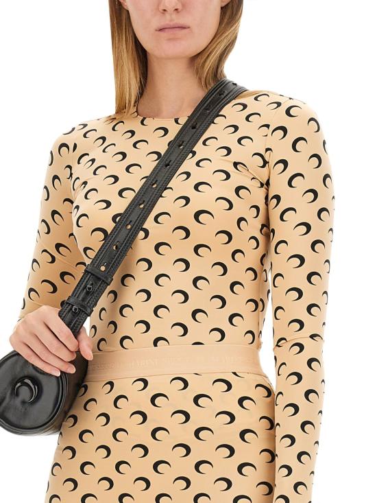 26SS 마린세르 크레센트 문 프린트 긴팔 티셔츠 WTS006ACJER0001 TA10 NUDE DOM - MARINE SERRE