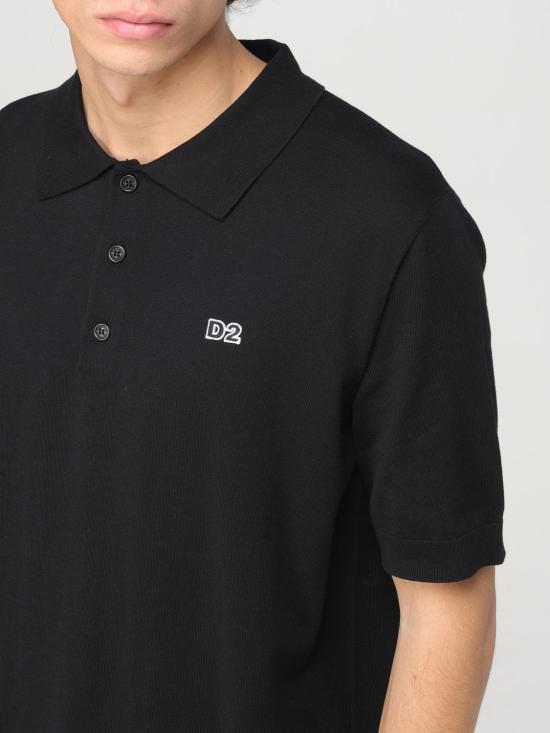 25FW 디스퀘어드2 폴로 티셔츠 S74HA1452D13018 900 Black - DSQUARED2