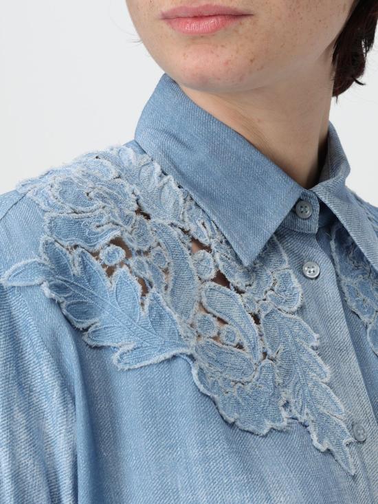 25SS 에르마노 설비노 블라우스 D462K340EMY S4217 Gnawed Blue - ERMANNO SCERVINO